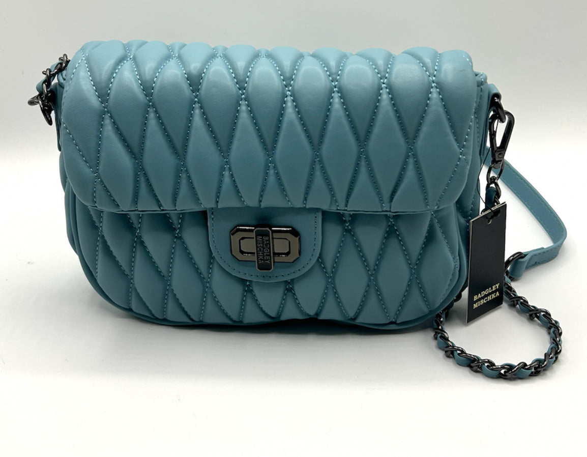 Badgley Mischka Mini Quilted Messenger Bag